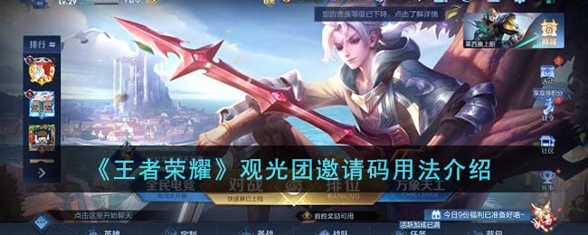 王者荣耀观光团邀请码用法 观光团邀请码怎么用
